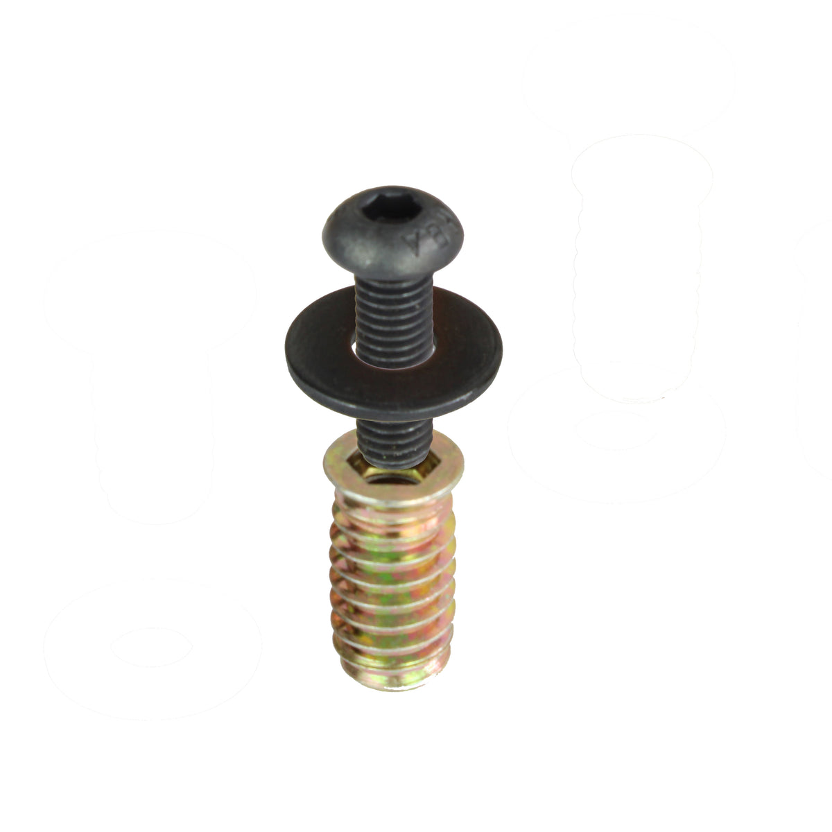 Screw set with threaded insert