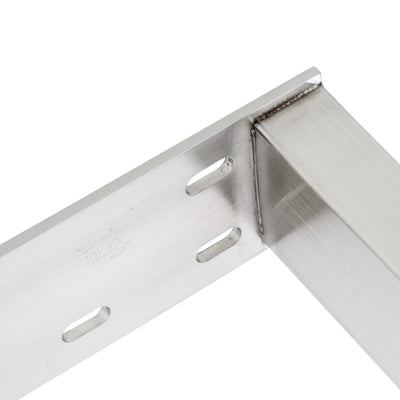 Set of 2 furniture runners RECHTECK - stainless steel
