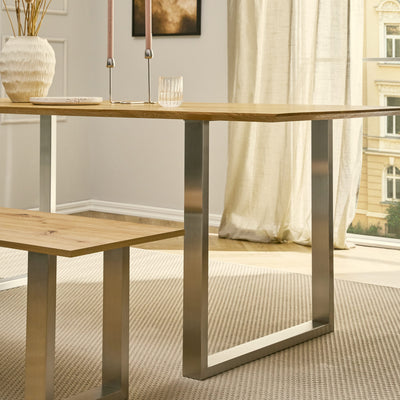 Set of 2 furniture runners RECHTECK - stainless steel