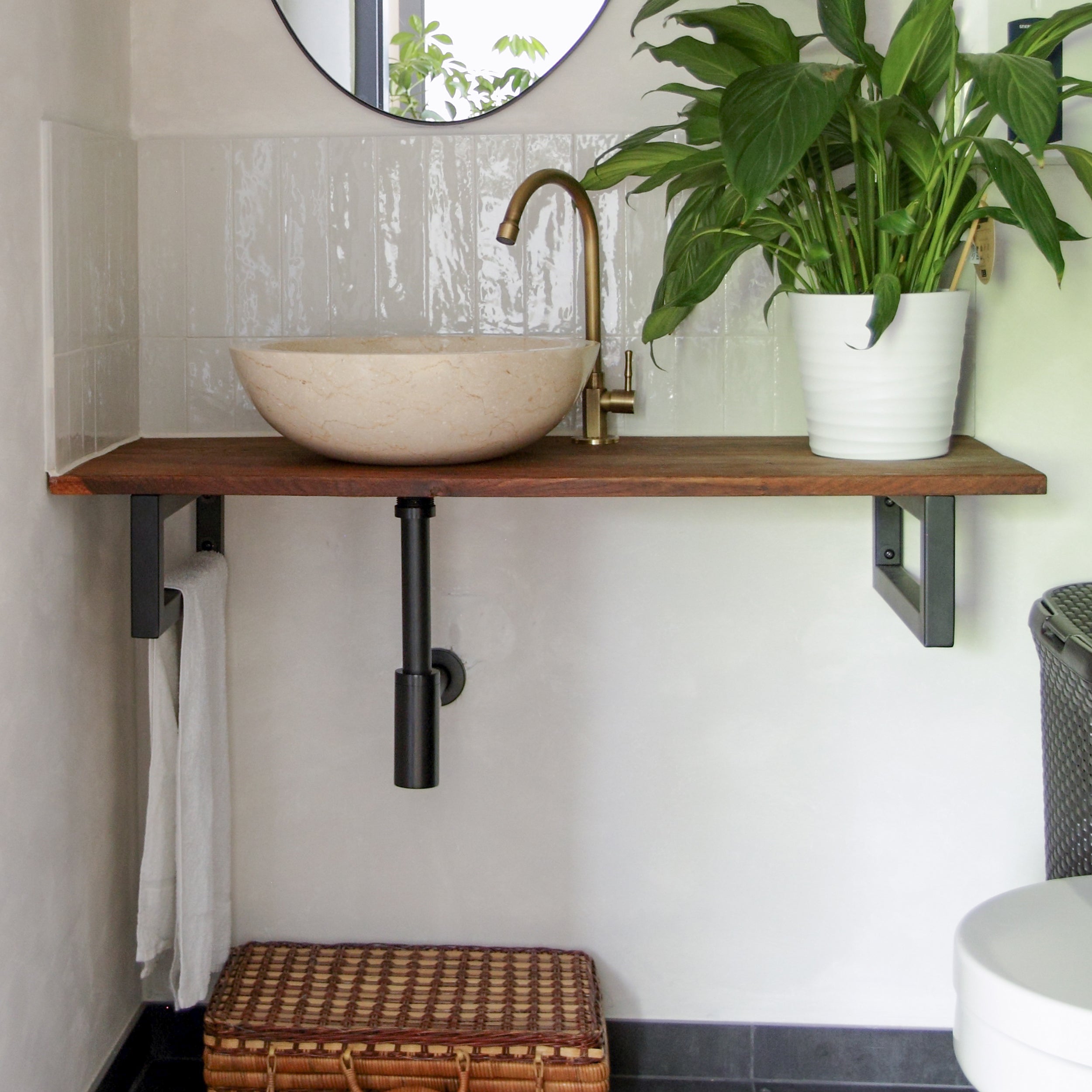 Set of 2 wall brackets RECHTECK
