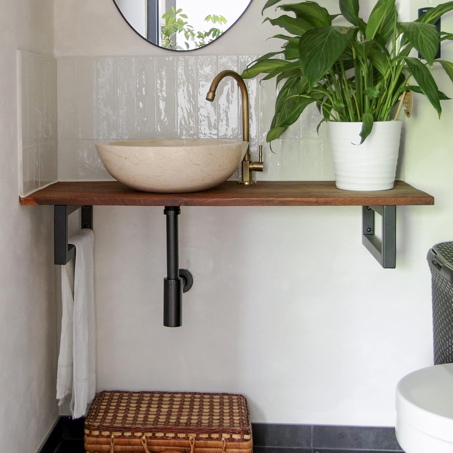 Set of 2 wall brackets RECHTECK