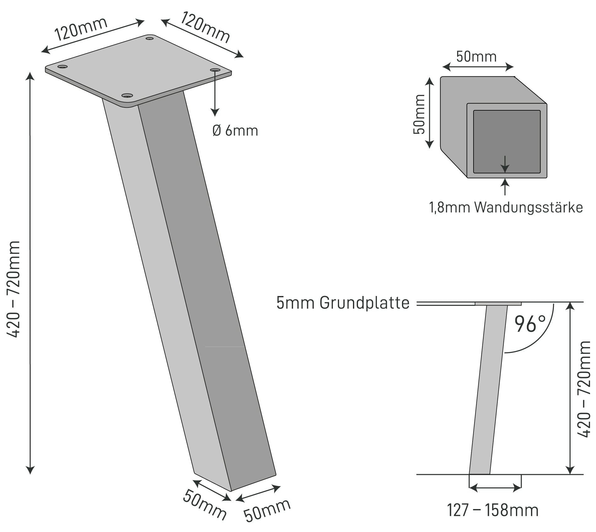 Set of 4 STANDARD Legs