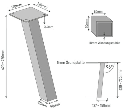 Set of 4 STANDARD Legs