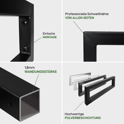 Set of 2 wall brackets RECHTECK