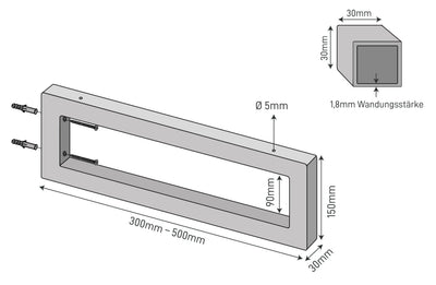 Set of 2 wall brackets RECHTECK