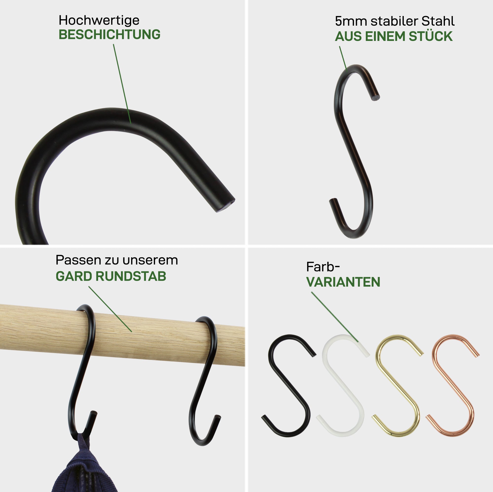 S coat hooks