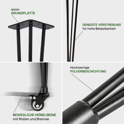 Set van 4 HAIRPIN Legs n' Roll