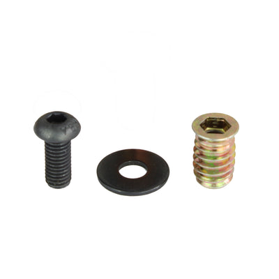Screw set with threaded insert