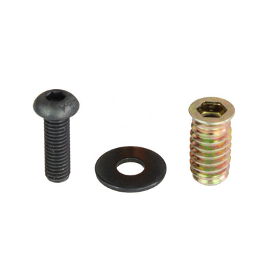 Screw set with threaded insert