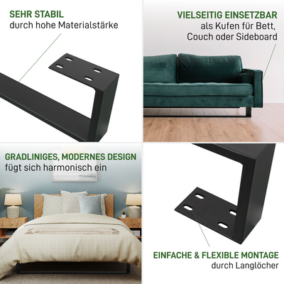 Set of 2 bed runners RECHTECK