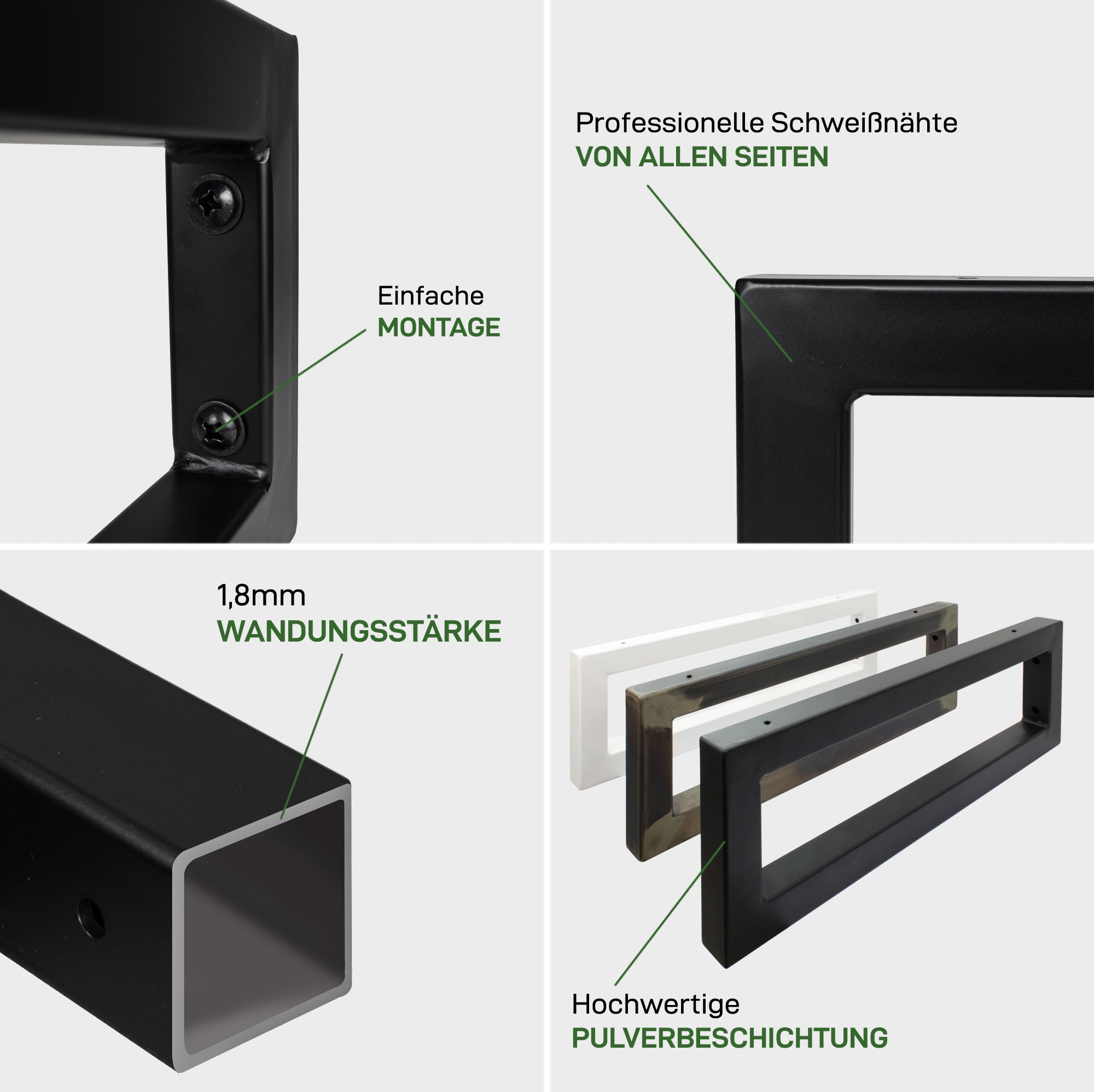 Set of 2 wall brackets RECHTECK