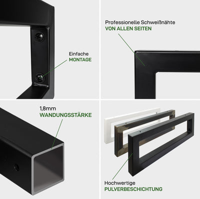 Set of 2 wall brackets RECHTECK